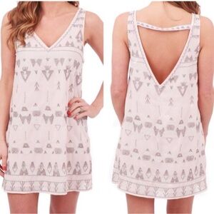 Free People Women’s Medium Dress Pale Pink Lined Embroidered‎ Lace Beaded Tribal